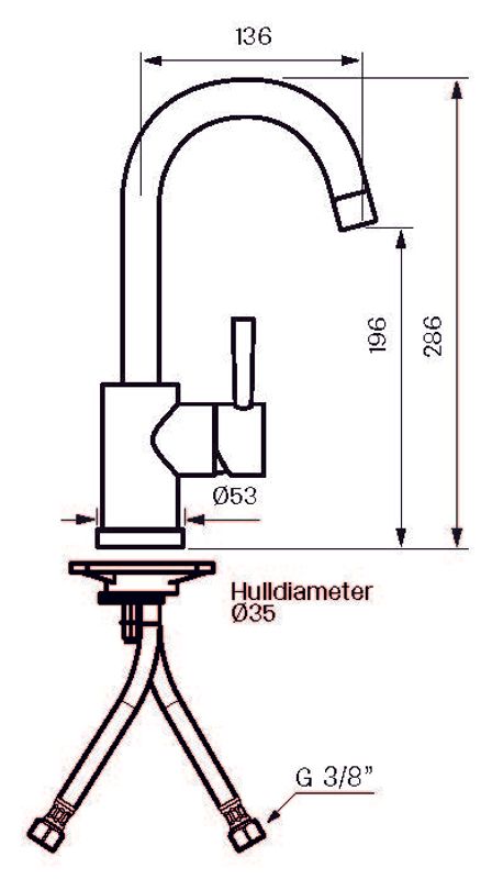 Tapwell EVO078 Servantbatteri Krom