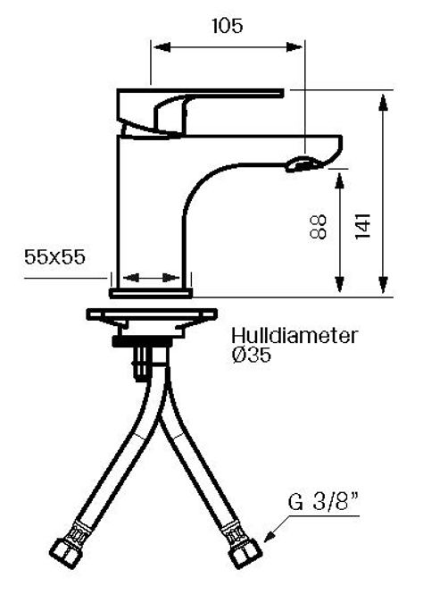 Hovedbilde Tapwell SLY071 servantbatteri Krom