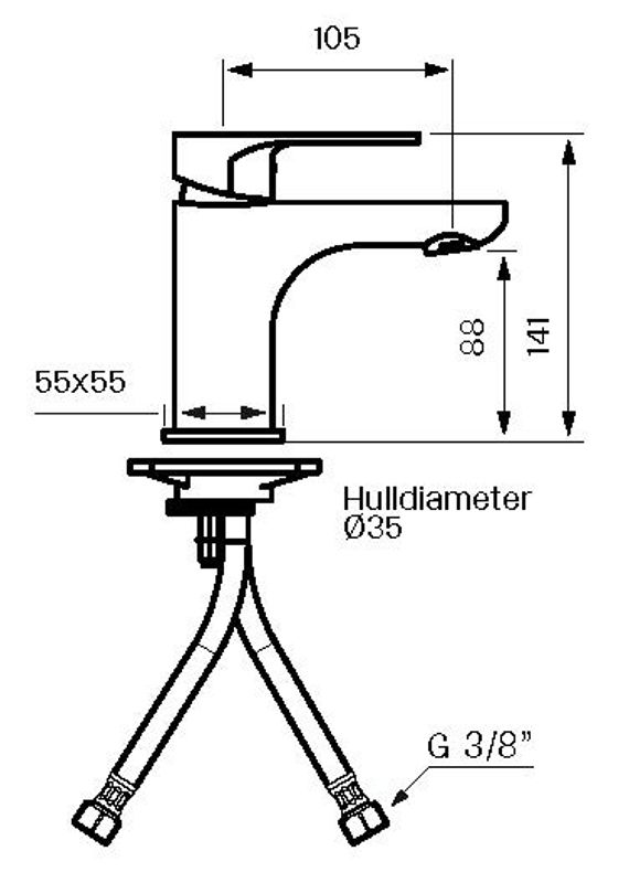 Tapwell SLY071 servantbatteri Krom