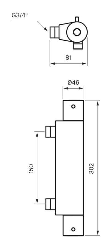 Tapwell EVM168 Dusjbatteri Krom