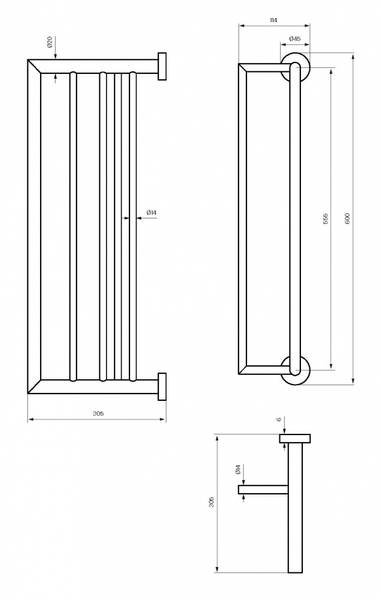 Tapwell TA814 Håndklehylle Matt Sort