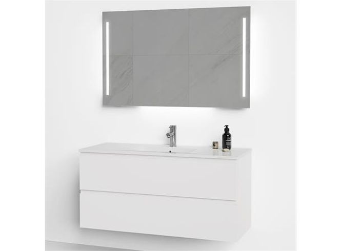 Hovedbilde Vikingbad MIE 120 serv.skap, fingergrep, hvit ...