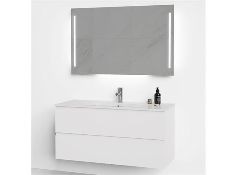 Vikingbad MIE 120 serv.skap, fingergrep, hvit matt