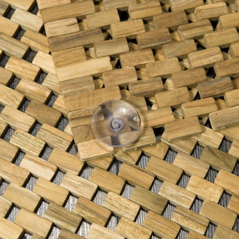 Sealskin Woodblock badematte, teak/sort