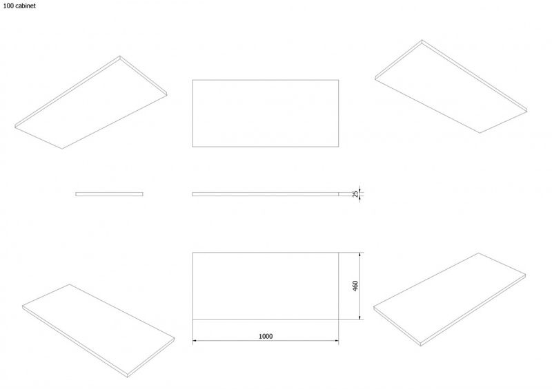 Vikingbad MDF benkeplate, Sort eik PVC
