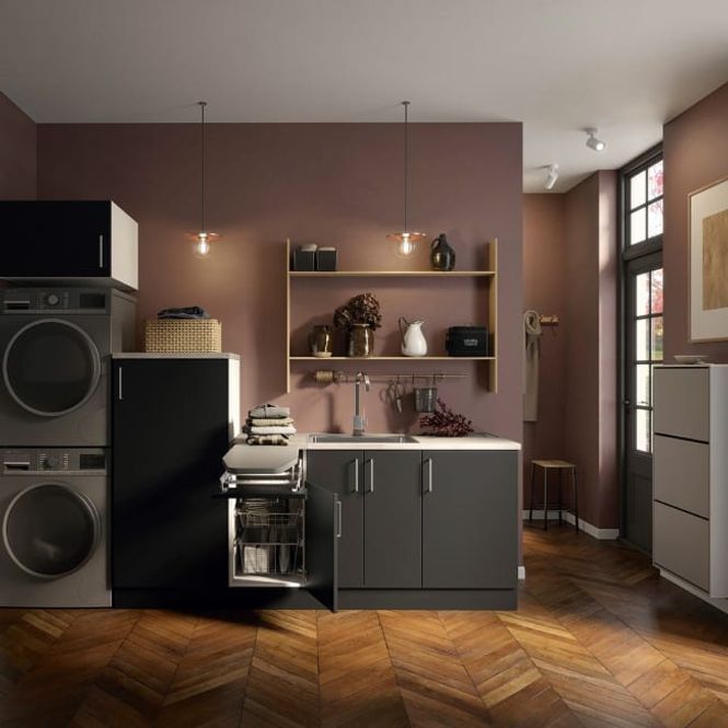 Hovedbilde Fossbad Vaskerom Miljø 270 cm m/benkeplate - sort