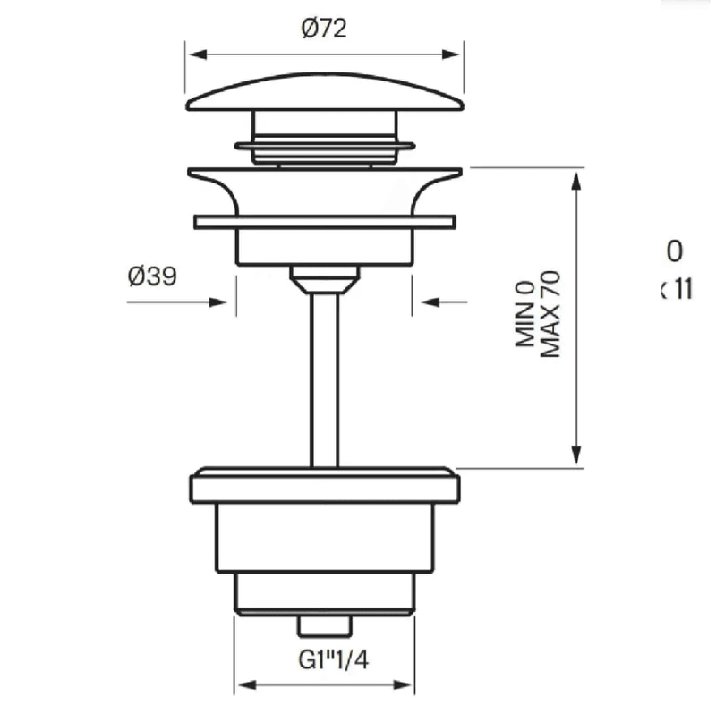 Tapwell 68400 Åpen Bunnventil Servant