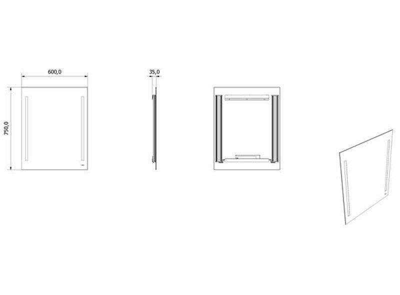 VikingBad Eva 60 Speil m/LED