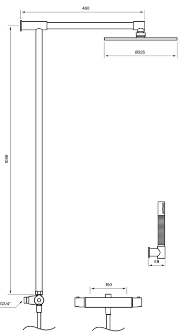 Hovedbilde Tapwell TVM300-150 Takdusj Bronze