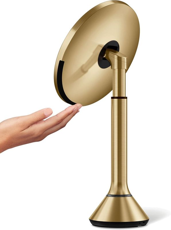 Simplehuman sensorspeil med berøringskontroll og stemningslys Messing