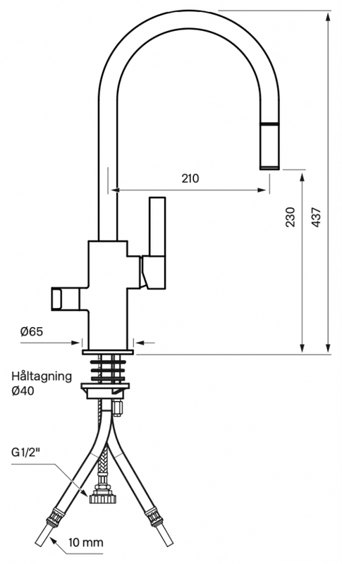 Tapwell ARM385 Kjøkkenbatteri Matt Sort