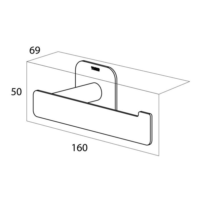 Tiger Colar toalettrullholder L-shape blankpolert